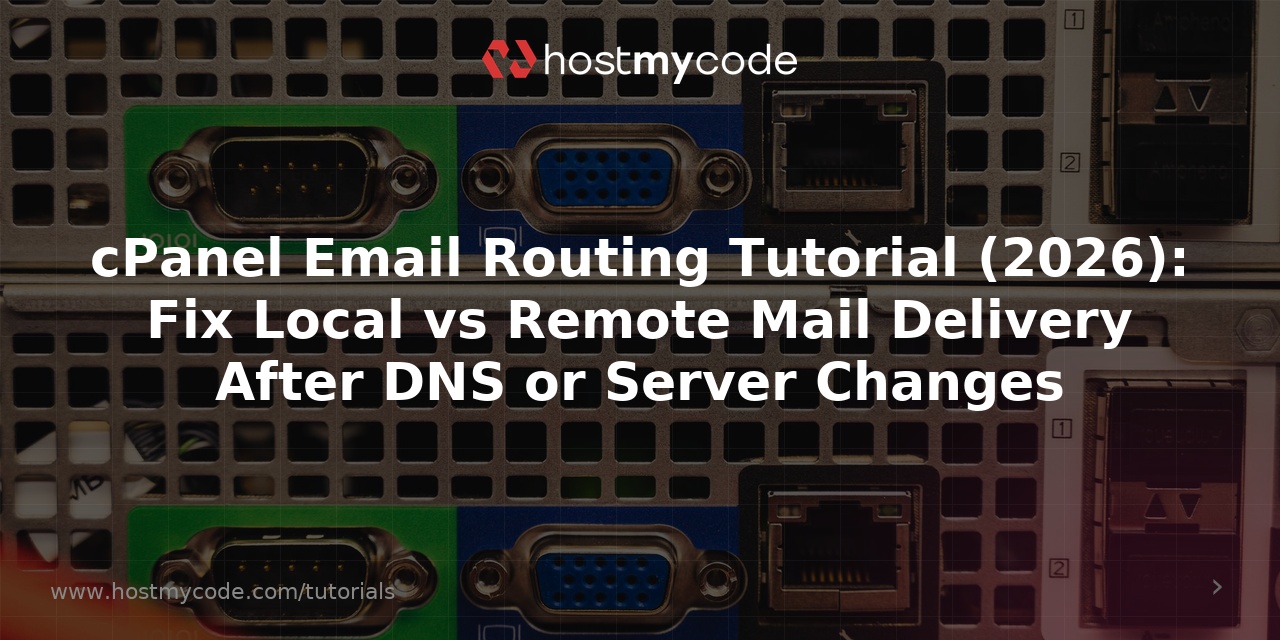 cPanel Email Routing Tutorial (2026): Fix Local vs Remote Mail Delivery After DNS or Server Changes