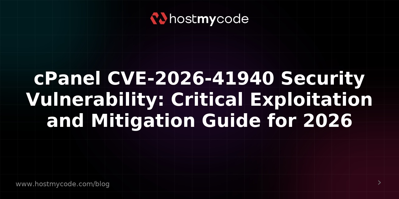 cPanel CVE-2026-41940 Security Vulnerability: Critical Exploitation and Mitigation Guide for 2026