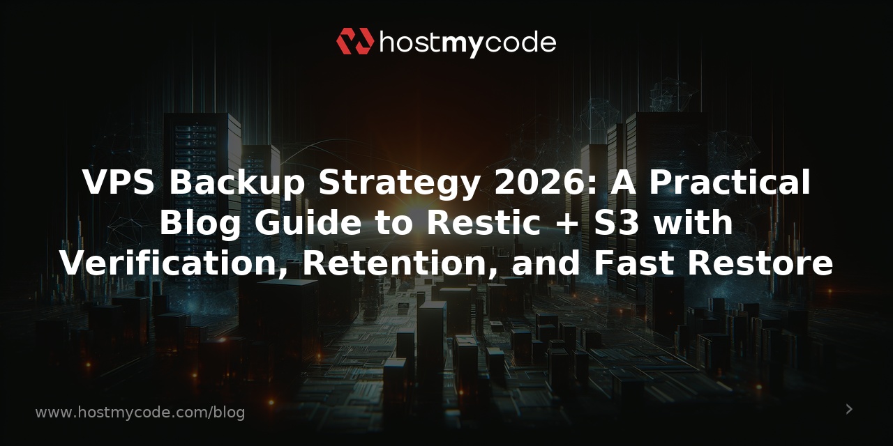 VPS Backup Strategy 2026: A Practical Blog Guide to Restic + S3 with Verification, Retention, and Fast Restore