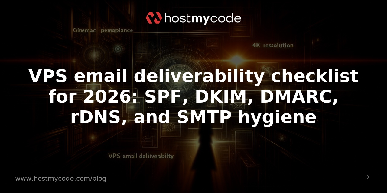 VPS email deliverability checklist for 2026: SPF, DKIM, DMARC, rDNS, and SMTP hygiene