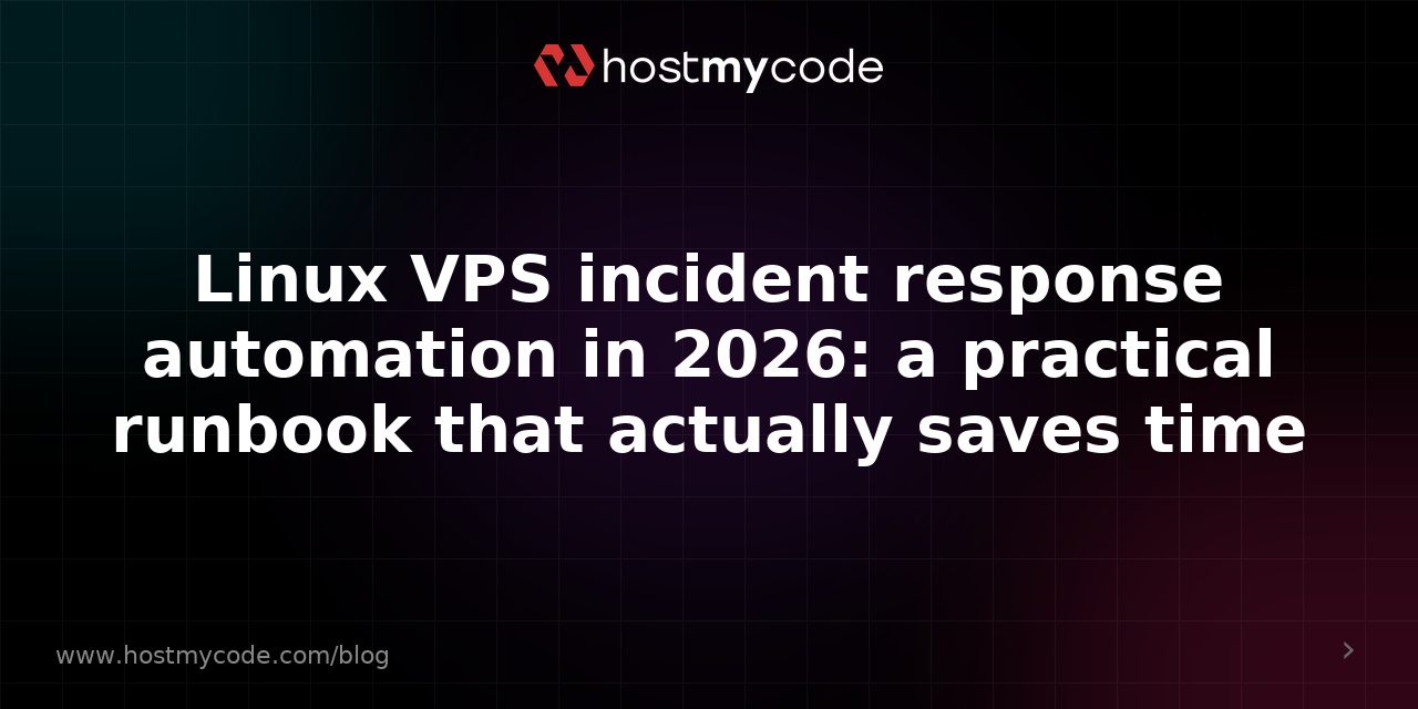 Linux VPS incident response automation in 2026: a practical runbook that actually saves time