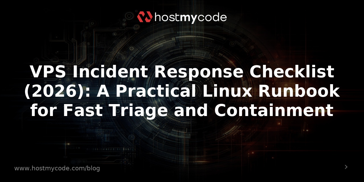 VPS Incident Response Checklist (2026): A Practical Linux Runbook for Fast Triage and Containment