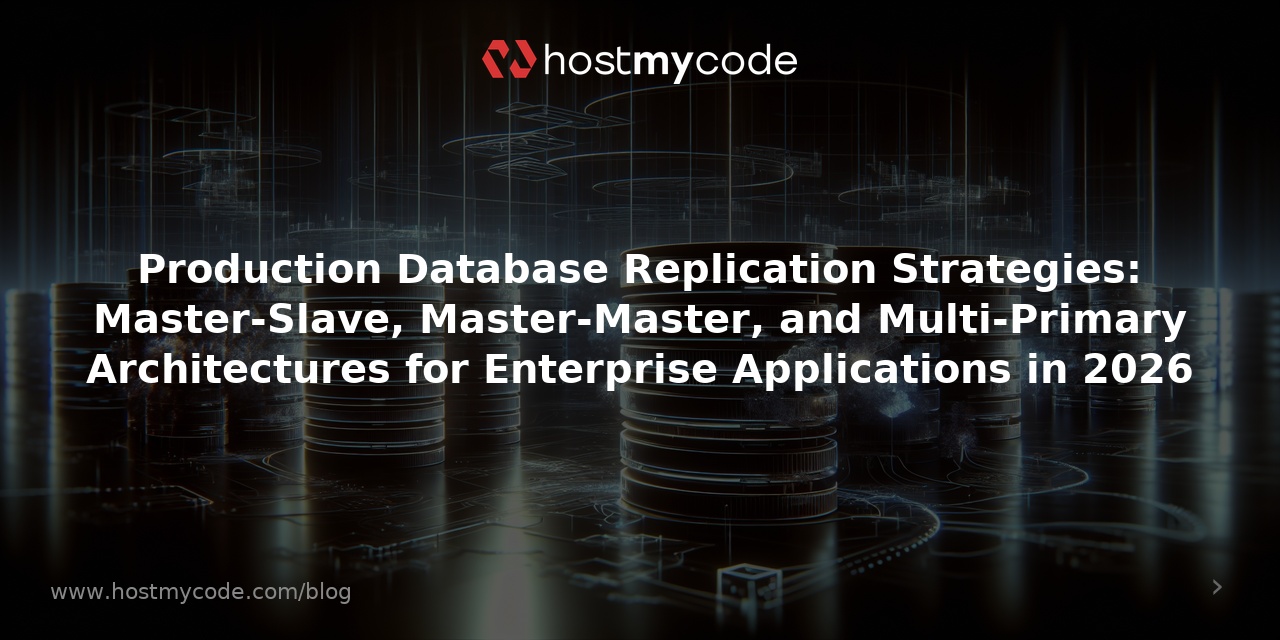 Production Database Replication Strategies: Master-Slave, Master-Master, and Multi-Primary Architectures for Enterprise Applications in 2026