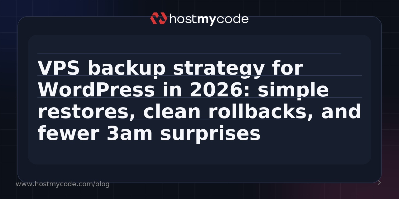 VPS backup strategy for WordPress in 2026: simple restores, clean rollbacks, and fewer 3am surprises