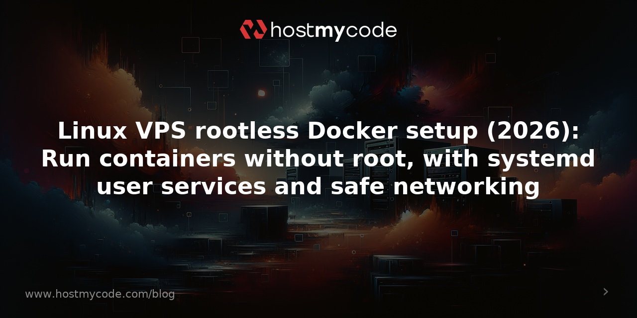 Linux VPS rootless Docker setup (2026): Run containers without root, with systemd user services and safe networking