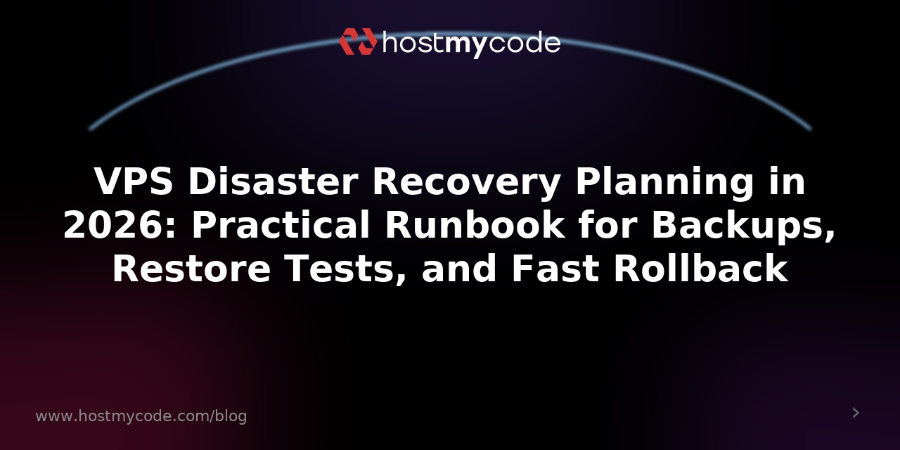 VPS Disaster Recovery Planning in 2026: Practical Runbook for Backups, Restore Tests, and Fast Rollback