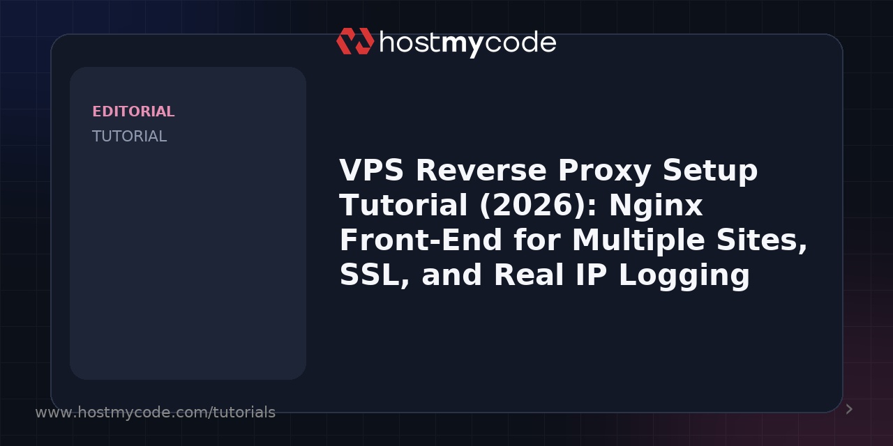 VPS Reverse Proxy Setup Tutorial (2026): Nginx Front-End for Multiple Sites, SSL, and Real IP Logging