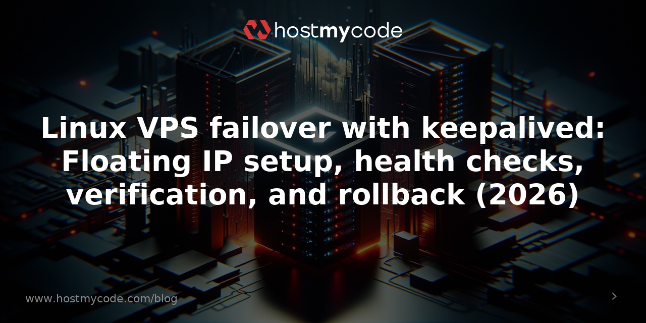 Linux VPS failover with keepalived: Floating IP setup, health checks, verification, and rollback (2026)