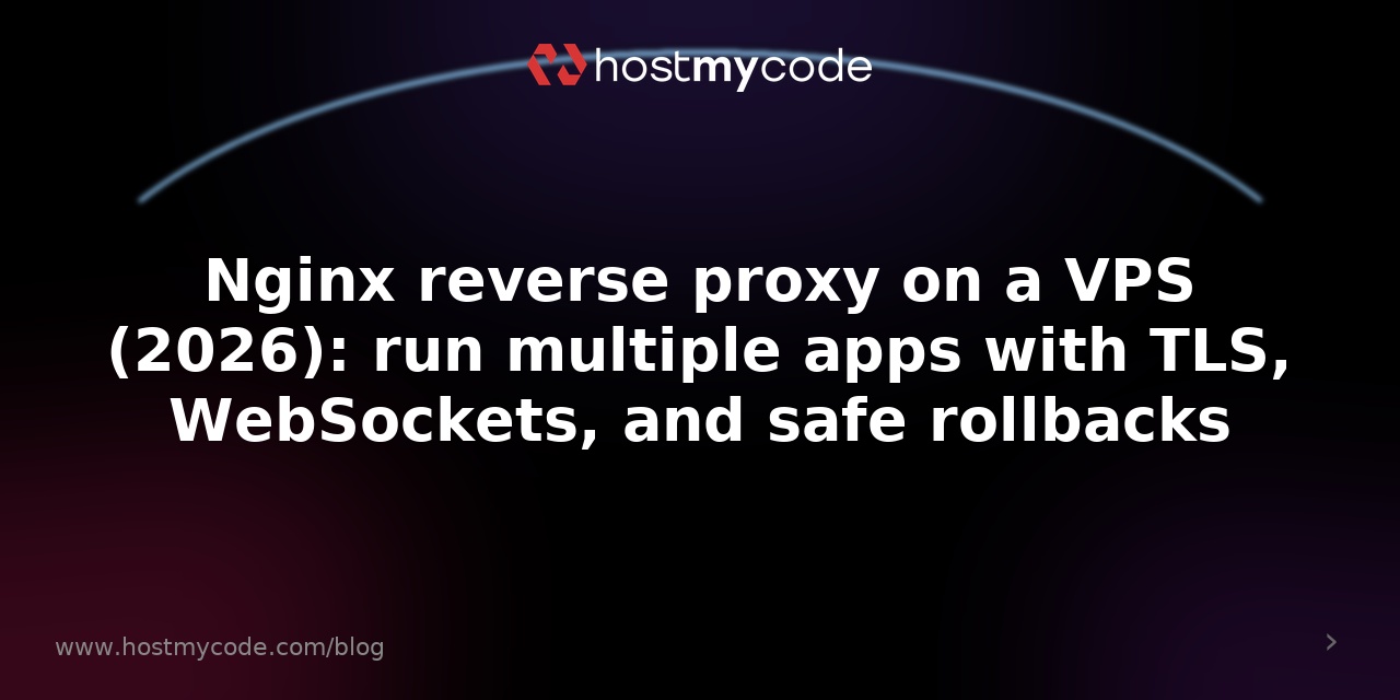 Nginx reverse proxy on a VPS (2026): run multiple apps with TLS, WebSockets, and safe rollbacks