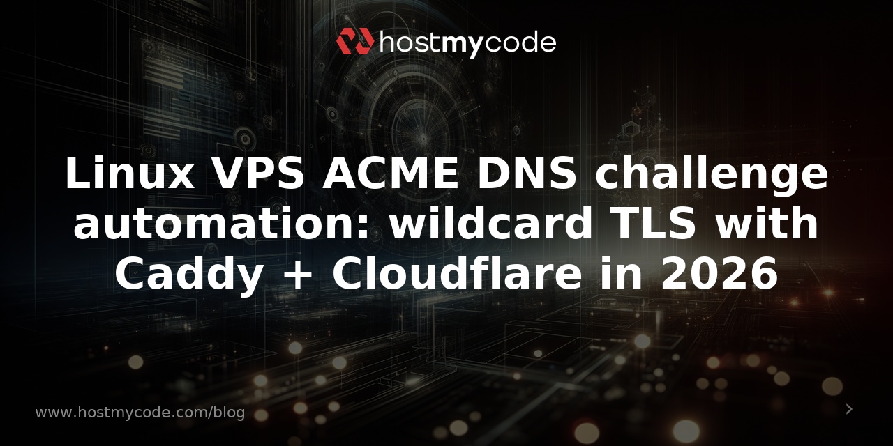 Linux VPS ACME DNS challenge automation: wildcard TLS with Caddy + Cloudflare in 2026