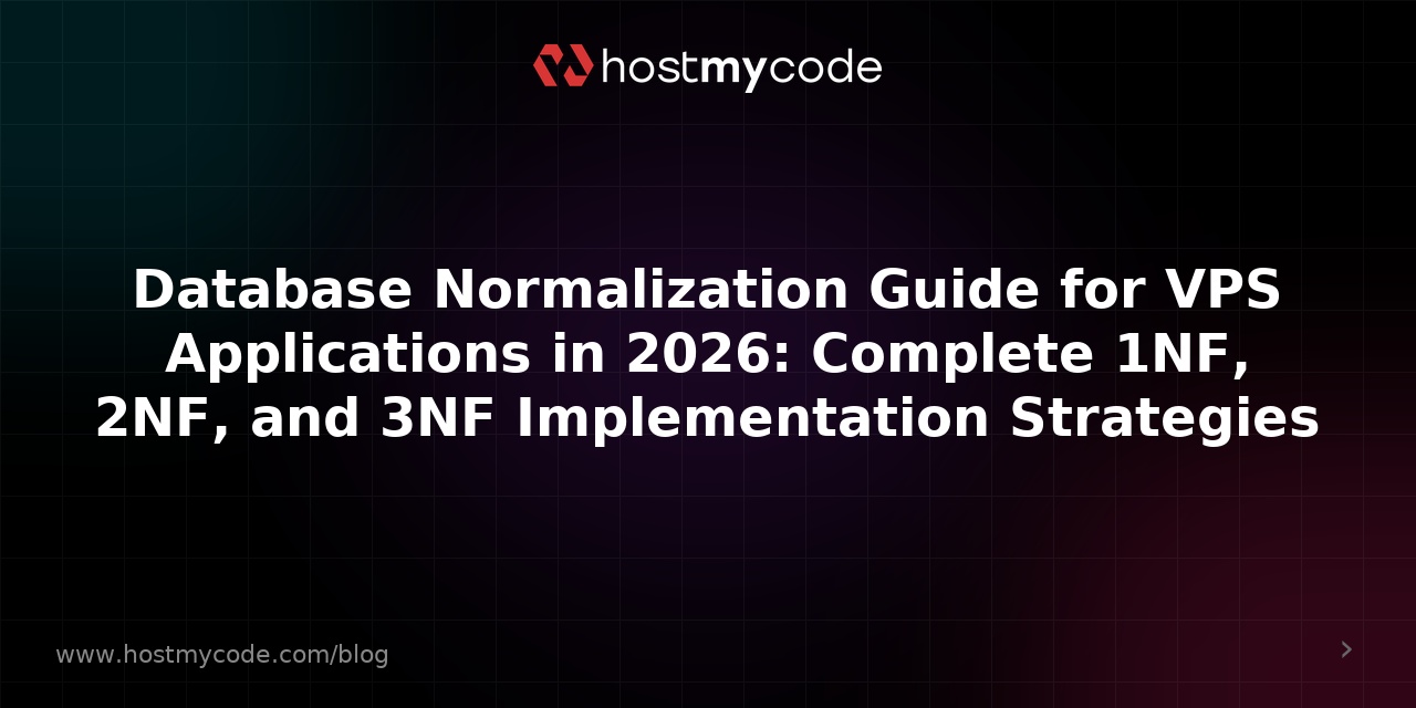 Database Normalization Guide for VPS Applications in 2026: Complete 1NF, 2NF, and 3NF Implementation Strategies