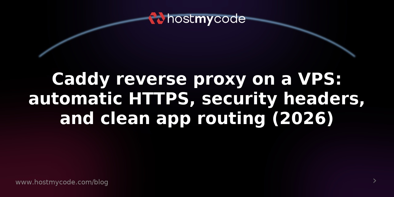 Caddy reverse proxy on a VPS: automatic HTTPS, security headers, and clean app routing (2026)