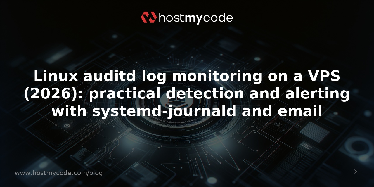Linux auditd log monitoring on a VPS (2026): practical detection and alerting with systemd-journald and email
